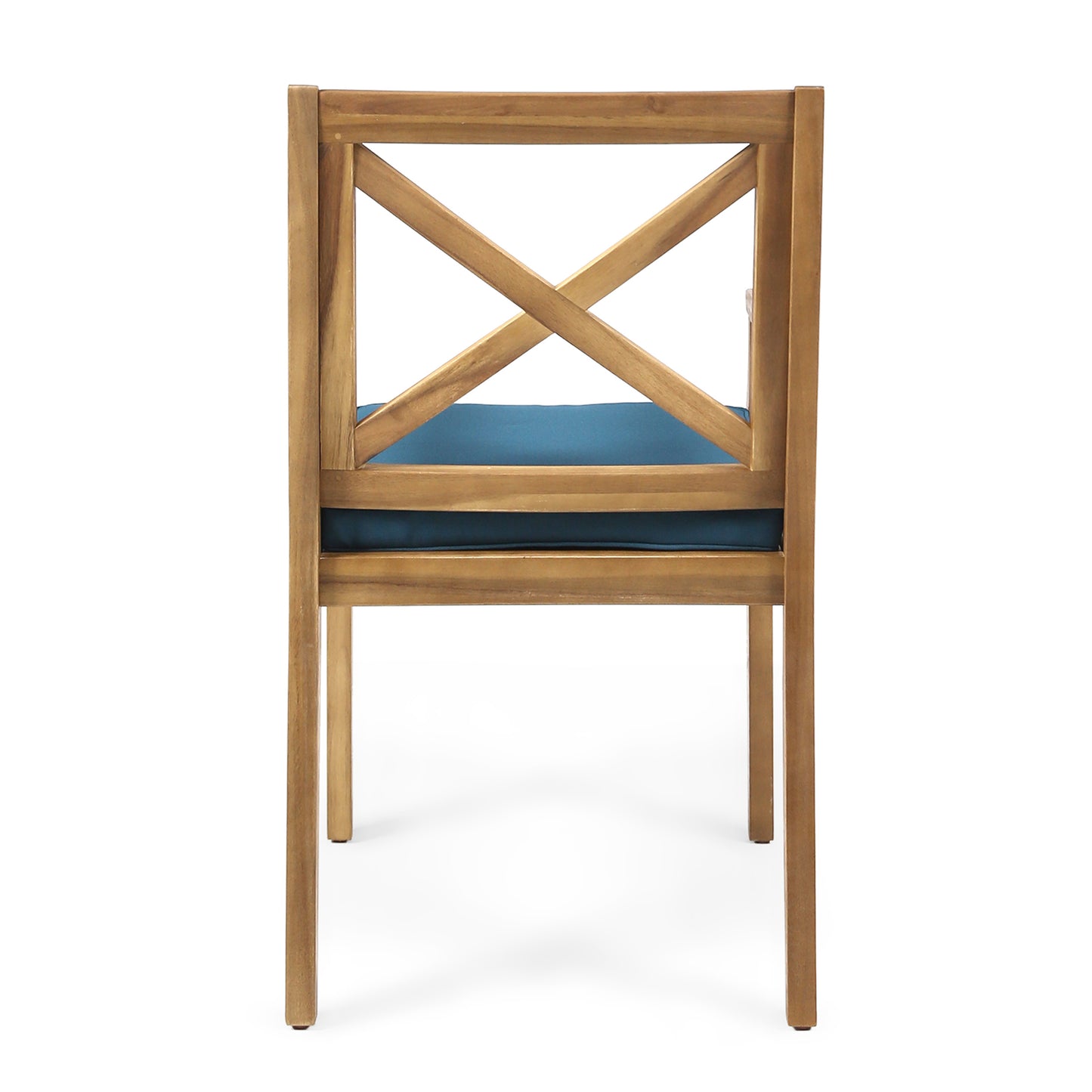 DINING CHAIR,2PCS with 2 Blue Cushions,for Backyard, Poolside, Garden