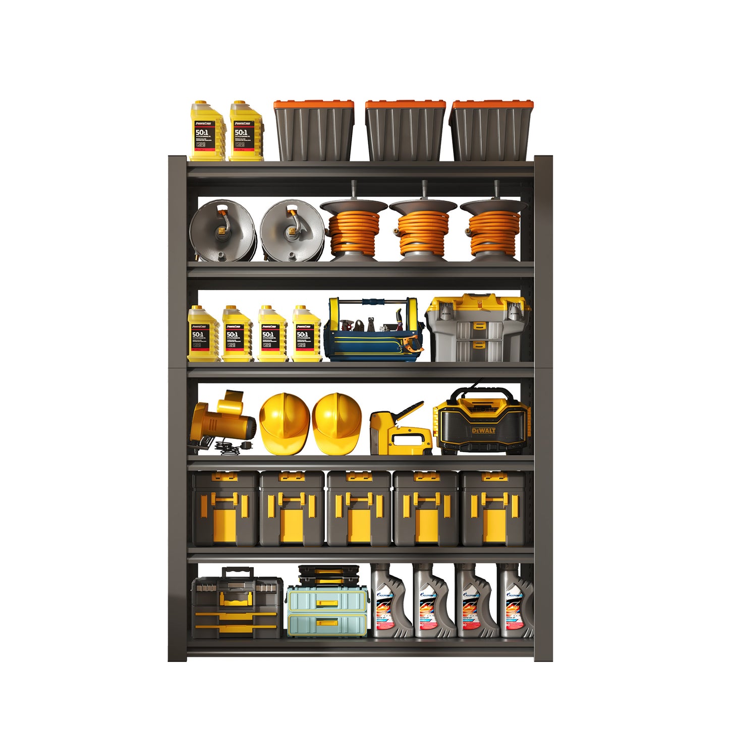 82"H  6 Tier Metal Shelves for Storage Garage Shelving 2400LBS Heavy Duty Storage Shelves Adjustable Garage Shelf Industrial Shelving Unit Storage Utility Rack,48"W*18"D*82"H,Black