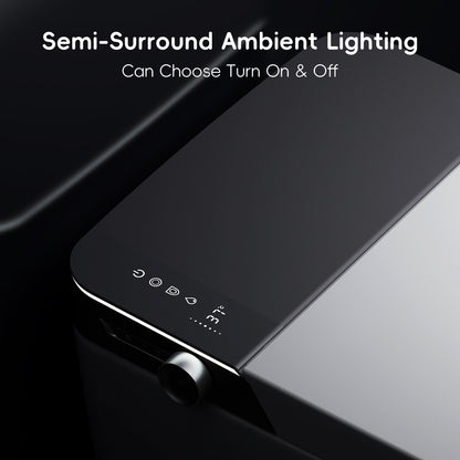 Tankless Smart Toilet with Bidet Built In, Auto Open & Close, Wider Bidet with Heated Seat, Warm Water and Dry, Foot Sensor, LED Display, Remote Control, White