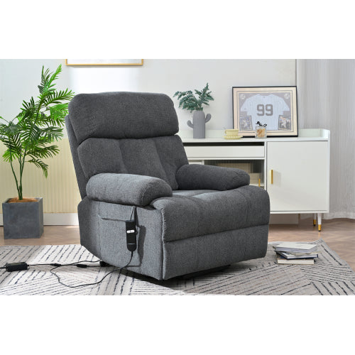 Oversized Power Lift Recliner Chair for Elderly, Electric Fabric Recliner Chair for Seniors, Home Theater Seating,Reclining Sofa Chair with Remote Control,Side Pocket ,Spacious Seat(Dark Gray)