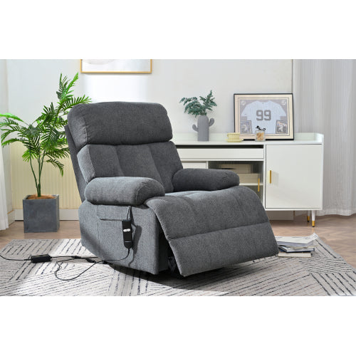 Oversized Power Lift Recliner Chair for Elderly, Electric Fabric Recliner Chair for Seniors, Home Theater Seating,Reclining Sofa Chair with Remote Control,Side Pocket ,Spacious Seat(Dark Gray)