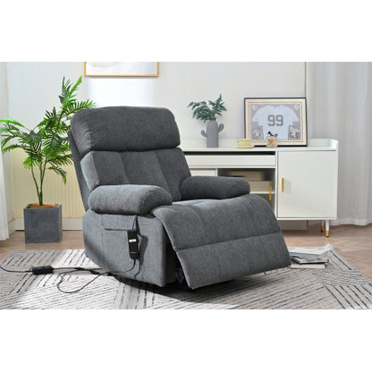 Oversized Power Lift Recliner Chair for Elderly, Electric Fabric Recliner Chair for Seniors, Home Theater Seating,Reclining Sofa Chair with Remote Control,Side Pocket ,Spacious Seat(Dark Gray)