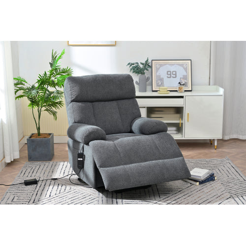 Oversized Power Lift Recliner Chair for Elderly, Electric Fabric Recliner Chair for Seniors, Home Theater Seating,Reclining Sofa Chair with Remote Control,Side Pocket ,Spacious Seat(Dark Gray)