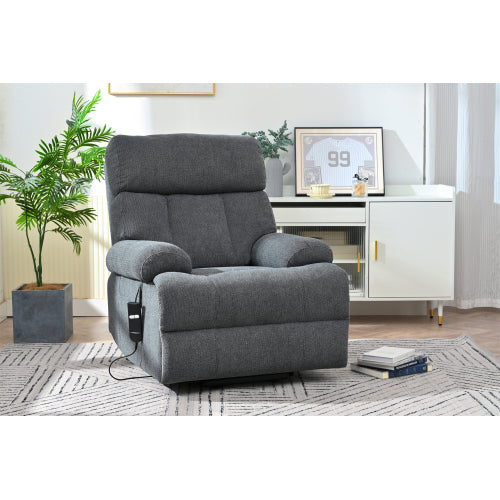 Oversized Power Lift Recliner Chair for Elderly, Electric Fabric Recliner Chair for Seniors, Home Theater Seating,Reclining Sofa Chair with Remote Control,Side Pocket ,Spacious Seat(Dark Gray)