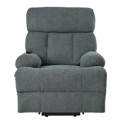 Oversized Power Lift Recliner Chair for Elderly, Electric Fabric Recliner Chair for Seniors, Home Theater Seating,Reclining Sofa Chair with Remote Control,Side Pocket ,Spacious Seat(Dark Gray)