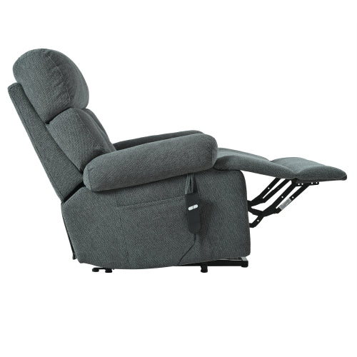 Oversized Power Lift Recliner Chair for Elderly, Electric Fabric Recliner Chair for Seniors, Home Theater Seating,Reclining Sofa Chair with Remote Control,Side Pocket ,Spacious Seat(Dark Gray)