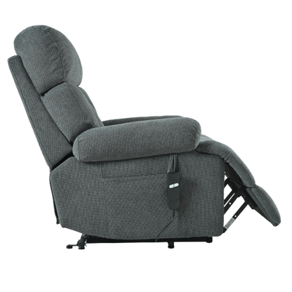 Oversized Power Lift Recliner Chair for Elderly, Electric Fabric Recliner Chair for Seniors, Home Theater Seating,Reclining Sofa Chair with Remote Control,Side Pocket ,Spacious Seat(Dark Gray)