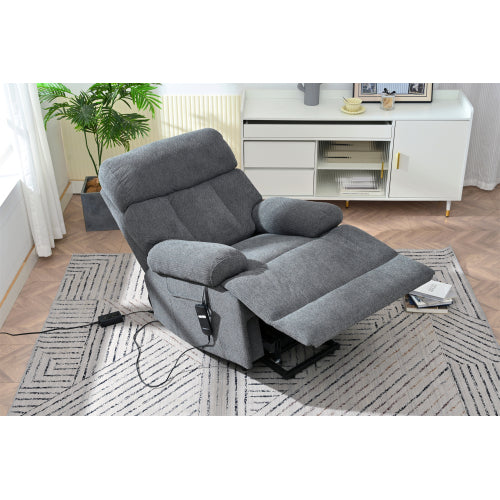 Oversized Power Lift Recliner Chair for Elderly, Electric Fabric Recliner Chair for Seniors, Home Theater Seating,Reclining Sofa Chair with Remote Control,Side Pocket ,Spacious Seat(Dark Gray)