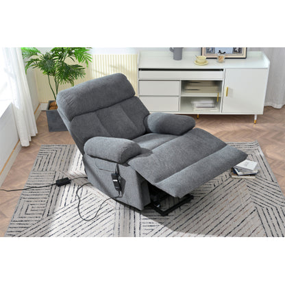 Oversized Power Lift Recliner Chair for Elderly, Electric Fabric Recliner Chair for Seniors, Home Theater Seating,Reclining Sofa Chair with Remote Control,Side Pocket ,Spacious Seat(Dark Gray)
