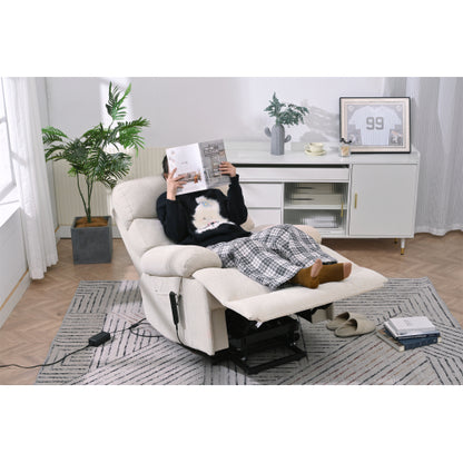 Oversized Power Lift Recliner Chair for Elderly, Electric Fabric Recliner Chair for Seniors, Home Theater Seating,Reclining Sofa Chair with Remote Control,Side Pocket ,Spacious Seat(Light Gray)