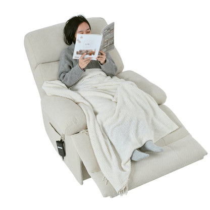 Oversized Power Lift Recliner Chair for Elderly, Electric Fabric Recliner Chair for Seniors, Home Theater Seating,Reclining Sofa Chair with Remote Control,Side Pocket ,Spacious Seat(Light Gray)