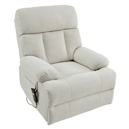 Oversized Power Lift Recliner Chair for Elderly, Electric Fabric Recliner Chair for Seniors, Home Theater Seating,Reclining Sofa Chair with Remote Control,Side Pocket ,Spacious Seat(Light Gray)
