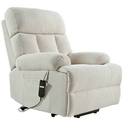 Oversized Power Lift Recliner Chair for Elderly, Electric Fabric Recliner Chair for Seniors, Home Theater Seating,Reclining Sofa Chair with Remote Control,Side Pocket ,Spacious Seat(Light Gray)