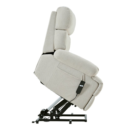 Oversized Power Lift Recliner Chair for Elderly, Electric Fabric Recliner Chair for Seniors, Home Theater Seating,Reclining Sofa Chair with Remote Control,Side Pocket ,Spacious Seat(Light Gray)