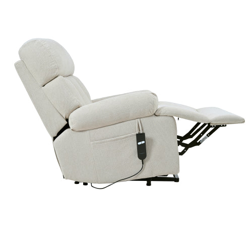 Oversized Power Lift Recliner Chair for Elderly, Electric Fabric Recliner Chair for Seniors, Home Theater Seating,Reclining Sofa Chair with Remote Control,Side Pocket ,Spacious Seat(Light Gray)