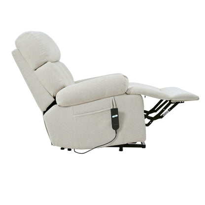 Oversized Power Lift Recliner Chair for Elderly, Electric Fabric Recliner Chair for Seniors, Home Theater Seating,Reclining Sofa Chair with Remote Control,Side Pocket ,Spacious Seat(Light Gray)