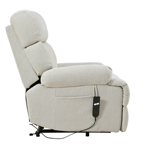 Oversized Power Lift Recliner Chair for Elderly, Electric Fabric Recliner Chair for Seniors, Home Theater Seating,Reclining Sofa Chair with Remote Control,Side Pocket ,Spacious Seat(Light Gray)