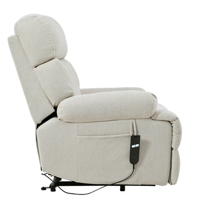 Oversized Power Lift Recliner Chair for Elderly, Electric Fabric Recliner Chair for Seniors, Home Theater Seating,Reclining Sofa Chair with Remote Control,Side Pocket ,Spacious Seat(Light Gray)