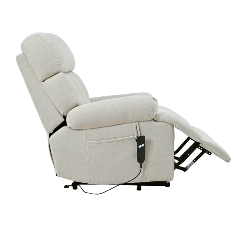 Oversized Power Lift Recliner Chair for Elderly, Electric Fabric Recliner Chair for Seniors, Home Theater Seating,Reclining Sofa Chair with Remote Control,Side Pocket ,Spacious Seat(Light Gray)