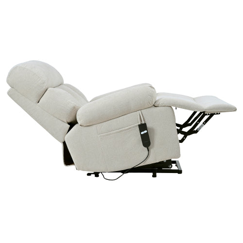 Oversized Power Lift Recliner Chair for Elderly, Electric Fabric Recliner Chair for Seniors, Home Theater Seating,Reclining Sofa Chair with Remote Control,Side Pocket ,Spacious Seat(Light Gray)