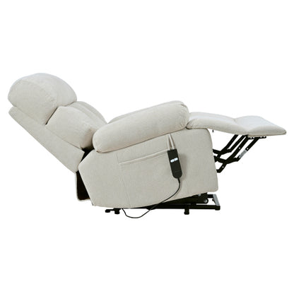 Oversized Power Lift Recliner Chair for Elderly, Electric Fabric Recliner Chair for Seniors, Home Theater Seating,Reclining Sofa Chair with Remote Control,Side Pocket ,Spacious Seat(Light Gray)