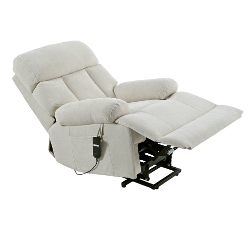 Oversized Power Lift Recliner Chair for Elderly, Electric Fabric Recliner Chair for Seniors, Home Theater Seating,Reclining Sofa Chair with Remote Control,Side Pocket ,Spacious Seat(Light Gray)