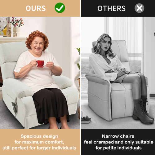 Oversized Power Lift Recliner Chair for Elderly, Electric Fabric Recliner Chair for Seniors, Home Theater Seating,Reclining Sofa Chair with Remote Control,Side Pocket ,Spacious Seat(Light Gray)