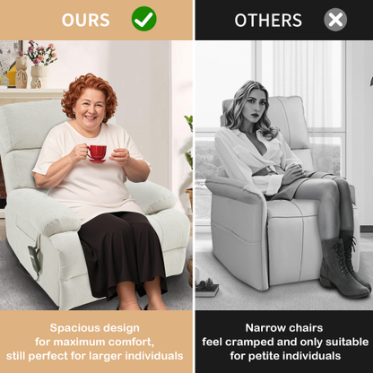 Oversized Power Lift Recliner Chair for Elderly, Electric Fabric Recliner Chair for Seniors, Home Theater Seating,Reclining Sofa Chair with Remote Control,Side Pocket ,Spacious Seat(Light Gray)