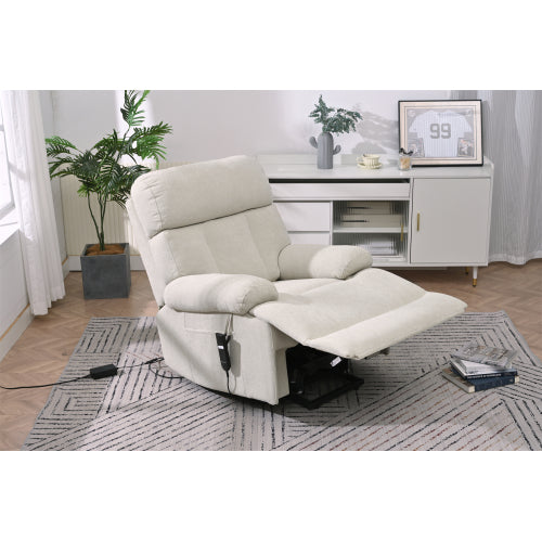 Oversized Power Lift Recliner Chair for Elderly, Electric Fabric Recliner Chair for Seniors, Home Theater Seating,Reclining Sofa Chair with Remote Control,Side Pocket ,Spacious Seat(Light Gray)