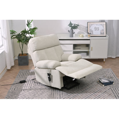 Oversized Power Lift Recliner Chair for Elderly, Electric Fabric Recliner Chair for Seniors, Home Theater Seating,Reclining Sofa Chair with Remote Control,Side Pocket ,Spacious Seat(Light Gray)