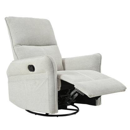 360° Swivel Rocker Recliner Chair,Swivel Nursery Rocking Chair,Glider Chair,Modern Rocking Swivel Recliner Chair for Bedroom,Living Room Chair Home Theater Seating(Fabric Gray+360°Swivel )