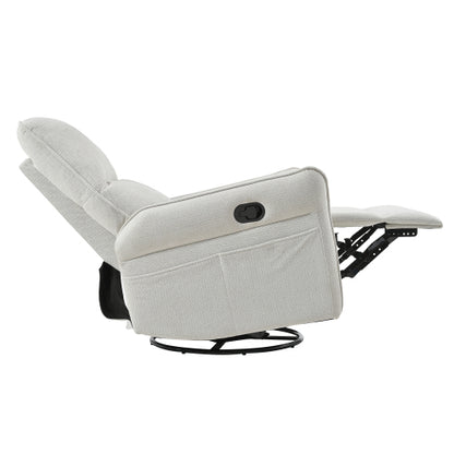 360° Swivel Rocker Recliner Chair,Swivel Nursery Rocking Chair,Glider Chair,Modern Rocking Swivel Recliner Chair for Bedroom,Living Room Chair Home Theater Seating(Fabric Gray+360°Swivel )