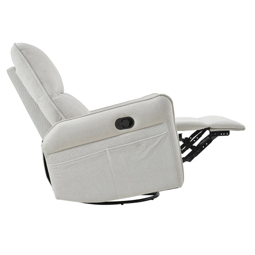 360° Swivel Rocker Recliner Chair,Swivel Nursery Rocking Chair,Glider Chair,Modern Rocking Swivel Recliner Chair for Bedroom,Living Room Chair Home Theater Seating(Fabric Gray+360°Swivel )