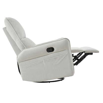 360° Swivel Rocker Recliner Chair,Swivel Nursery Rocking Chair,Glider Chair,Modern Rocking Swivel Recliner Chair for Bedroom,Living Room Chair Home Theater Seating(Fabric Gray+360°Swivel )