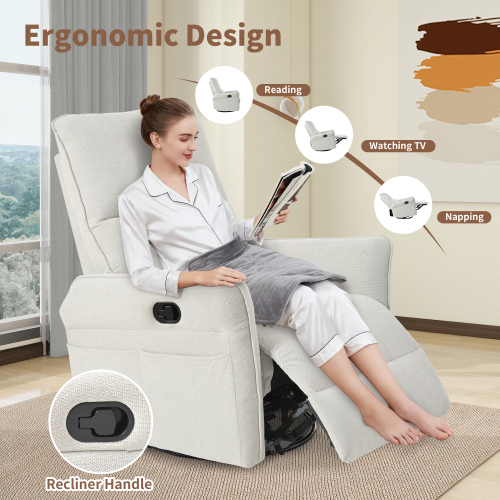 360° Swivel Rocker Recliner Chair,Swivel Nursery Rocking Chair,Glider Chair,Modern Rocking Swivel Recliner Chair for Bedroom,Living Room Chair Home Theater Seating(Fabric Gray+360°Swivel )