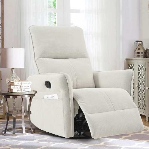 360° Swivel Rocker Recliner Chair,Swivel Nursery Rocking Chair,Glider Chair,Modern Rocking Swivel Recliner Chair for Bedroom,Living Room Chair Home Theater Seating(Fabric Gray+360°Swivel )