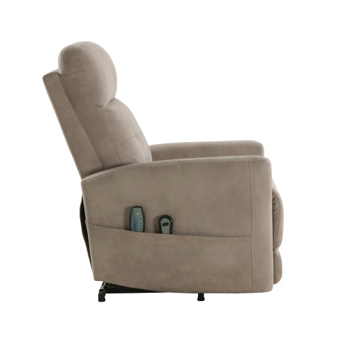 Power Lift Chair with Massage and Heat Comfort Brown Microfiber Upholstery Living Room Furniture 1pc Power Reclining Motion Chair