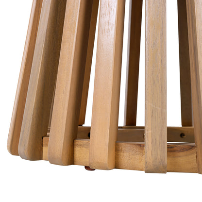 Patio Conversation Set, Outdoor Wood Leisure Seat(Set of 2),Armchair with Cushions,Acacia Wood Patio Side Table,for Backyard, Lawn, Balcony,Teak Finish,Beige cushion