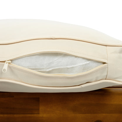 Patio Conversation Set, Outdoor Wood Leisure Seat(Set of 2),Armchair with Cushions,Acacia Wood Patio Side Table,for Backyard, Lawn, Balcony,Teak Finish,Beige cushion