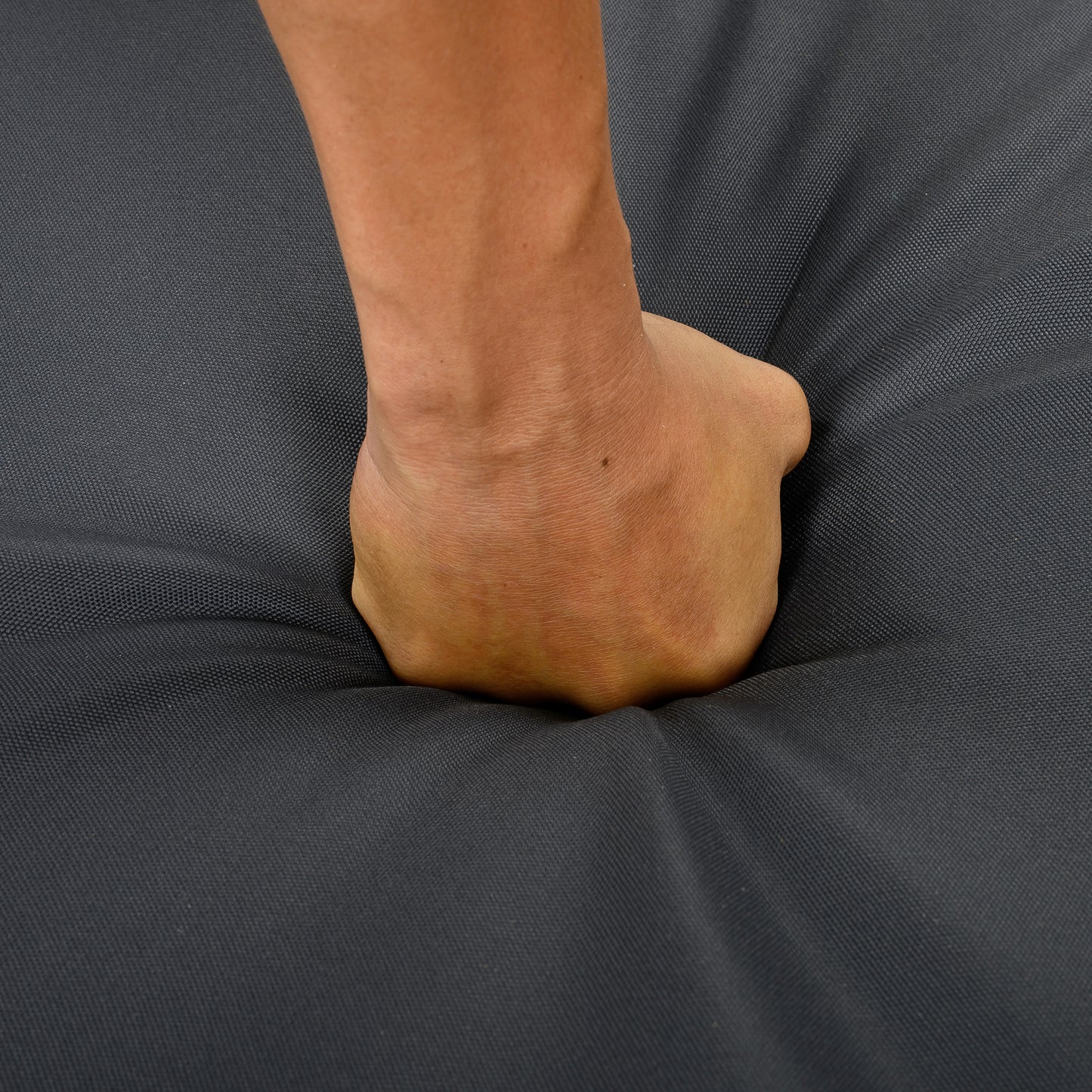 Patio Conversation Set, Outdoor Wood Conversation Seat(Set of 2),Armchair with Cushions,Foldable Acacia Wood Side Table,Teak Finish,Dark Grey cushion