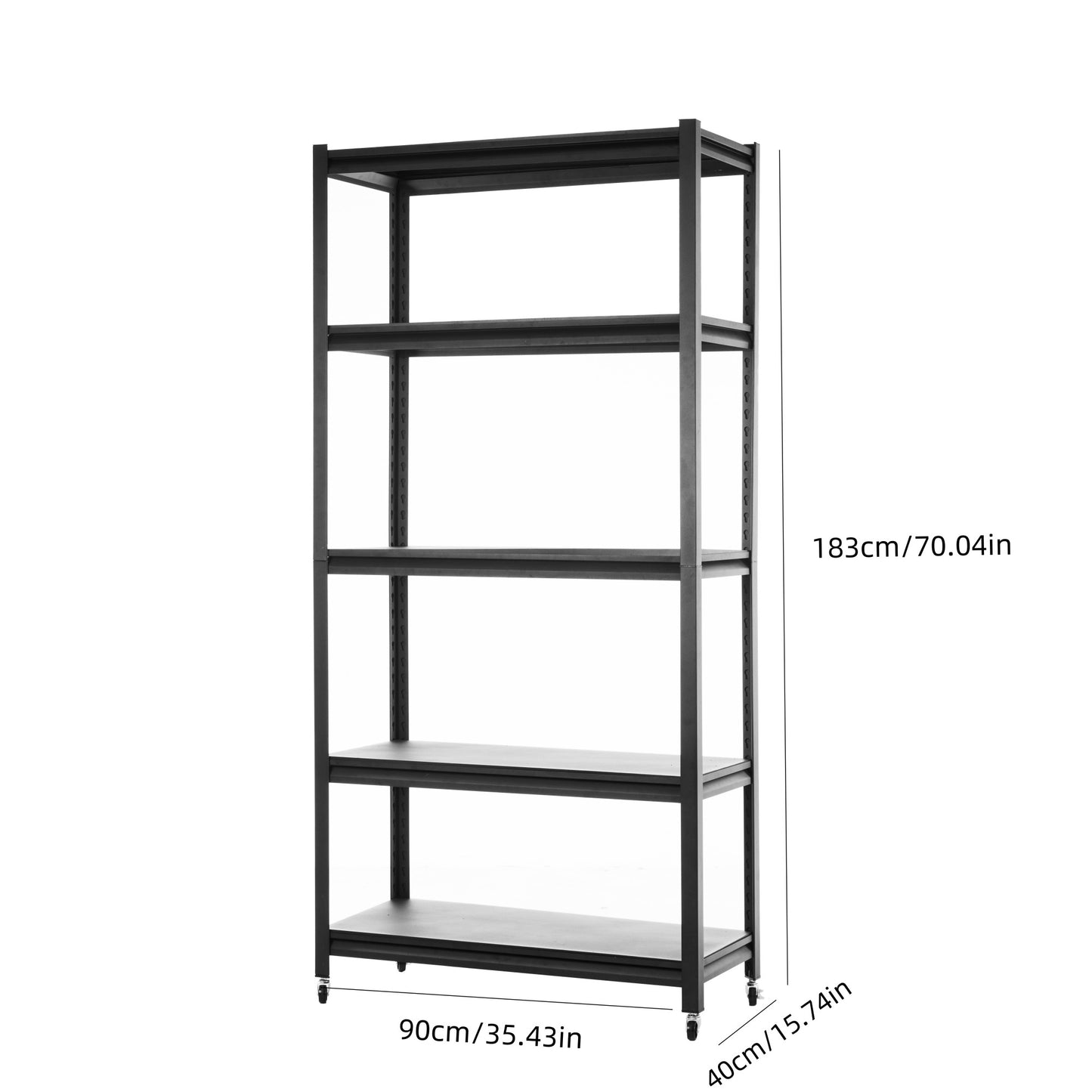 Storage shelves with 5 adjustable levels, garage storage shelves, heavy-duty metal shelves, practical shelf units, suitable for warehouse storage rooms, wardrobes, kitchens( 72  x 35x15 inches)