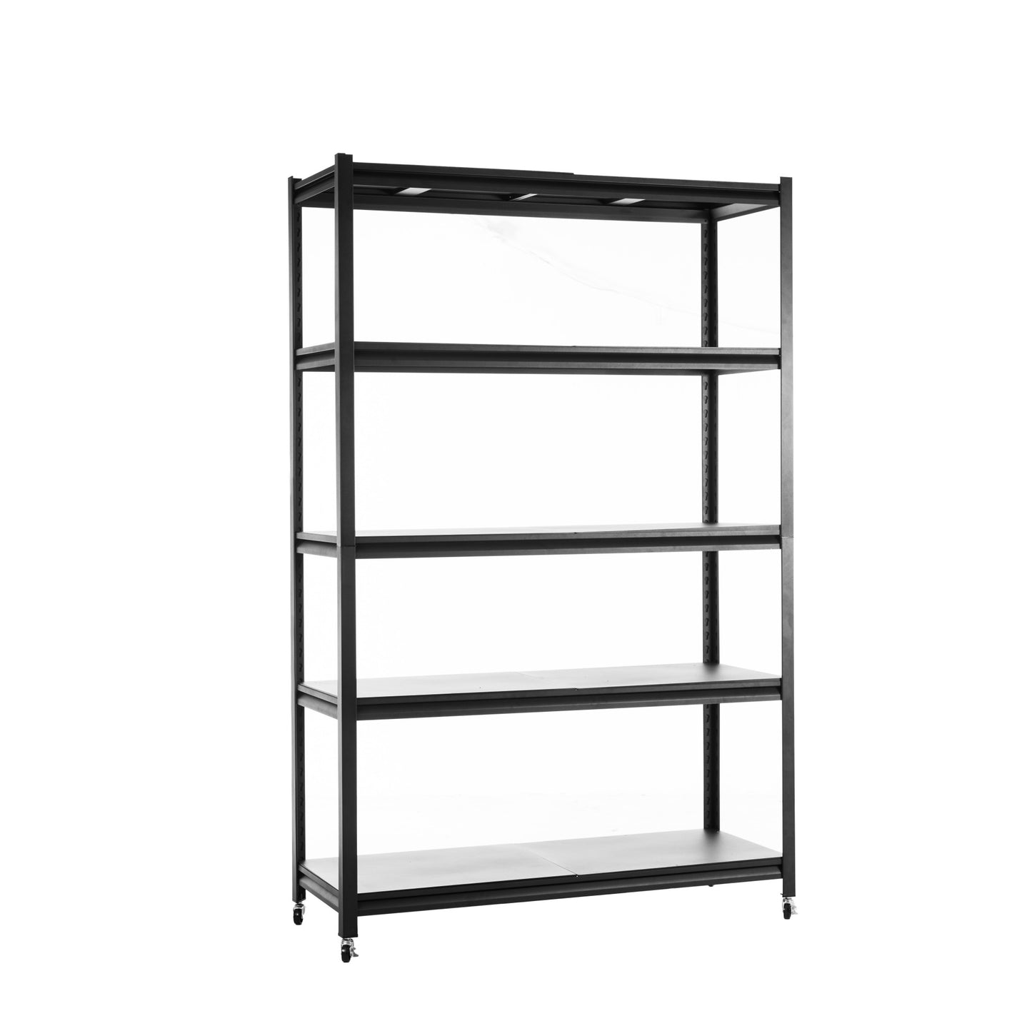 Storage shelves with 5 adjustable levels, garage storage shelves, heavy-duty metal shelves, practical shelf units, suitable for warehouse storage rooms, wardrobes, kitchens, 72x47x17 inches