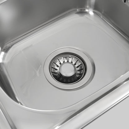 55.5" Outdoor Kitchen Island with Sink, Metal Grill Cart Table with 304 Stainless Steel Sink, Outdoor Bar Cart Sink Station with 4 Lockable Wheels for Pizza Prep & BBQ, L 55.5" x W 20" H 36.7