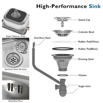 55.5" Outdoor Kitchen Island with Sink, Metal Grill Cart Table with 304 Stainless Steel Sink, Outdoor Bar Cart Sink Station with 4 Lockable Wheels for Pizza Prep & BBQ, L 55.5" x W 20" H 36.7