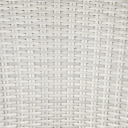 Outdoor Bar Stool, Teak Finished Wood with Light Grey Wicker, Set of 2