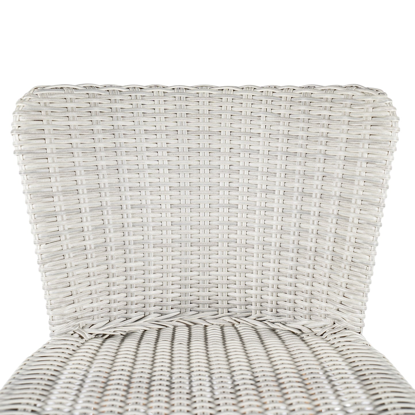 Outdoor Bar Stool, Teak Finished Wood with Light Grey Wicker, Set of 2