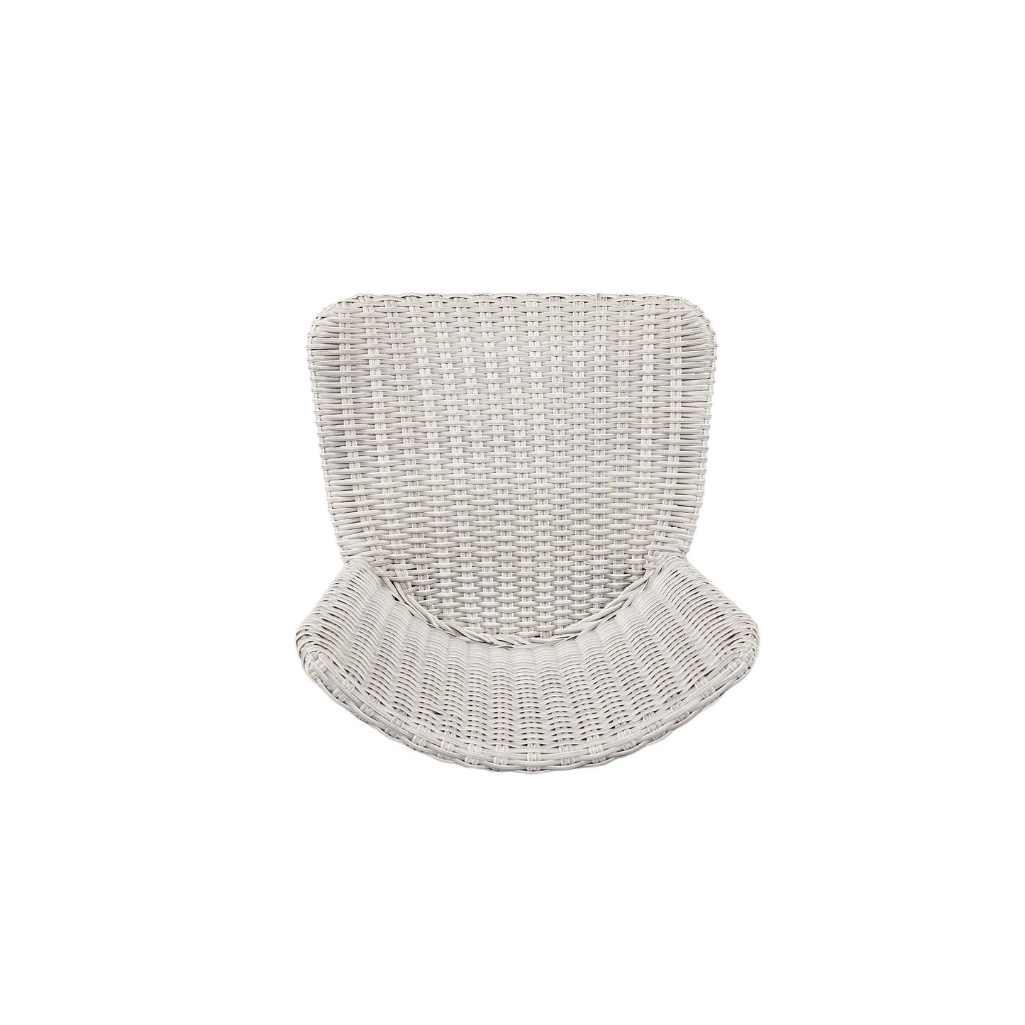 Outdoor Bar Stool, Teak Finished Wood with Light Grey Wicker, Set of 2