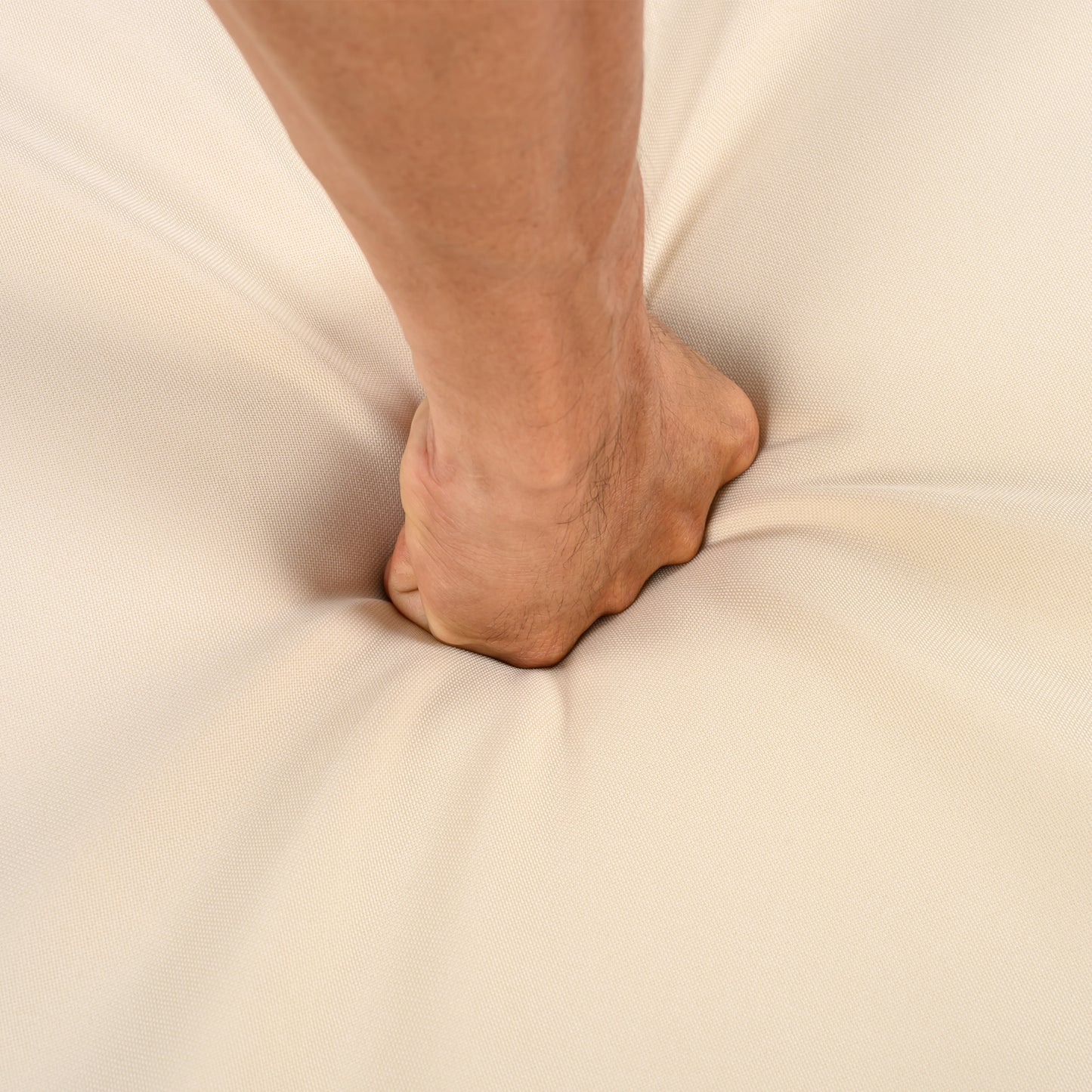 Acacia Wood Outdoor Dining Chairs 2-Pack with Brown Rope Handles, Washable Waterproof Beige Cushions, 400 lbs Capacity