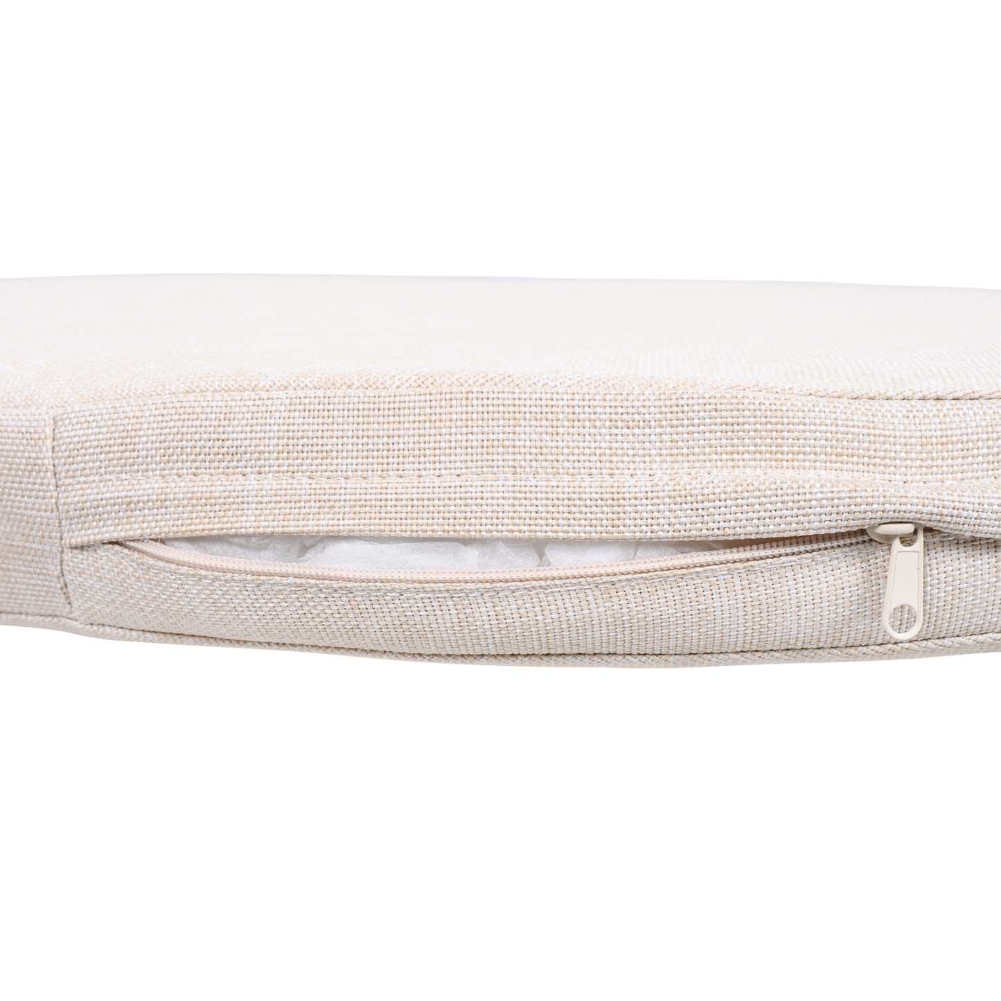 Acacia Wood Outdoor Dining Chairs 2-Pack with Mix White Rope Handles, Washable Waterproof Beige Cushions, 400 lbs Capacity