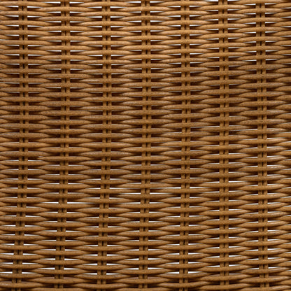 Outdoor Dining Chairs Set of 2, Teak Color Acacia Wood Frame, Brown PE Wicker, Beige Waterproof Cushion, Ideal for Patios, Gardens